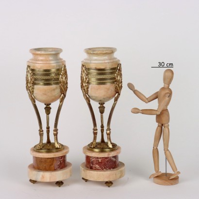 Paire de Vases Marbre Italie XIX-XX Siècle