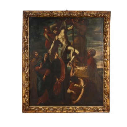 Heiliges Subjekt Öl auf Leinwand Italien XVII-XVIII Jhd