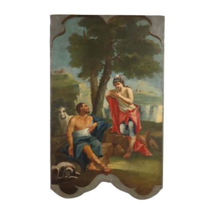 Mercury and Argus Oil on Wooden Table Italy XVIII Century