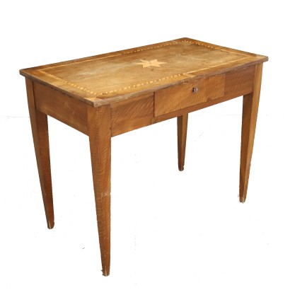 antiguo, mesa, mesa antigua, mesa antigua, mesa italiana antigua, mesa antigua, mesa neoclásica, mesa del siglo XIX, escritorio de directorio con incrustaciones