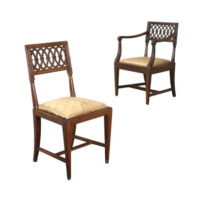 antigüedades, silla, sillas antiguas, silla antigua, silla italiana antigua, silla antigua, silla neoclásica, silla del siglo XIX, Sillón y Silla Neoclásico