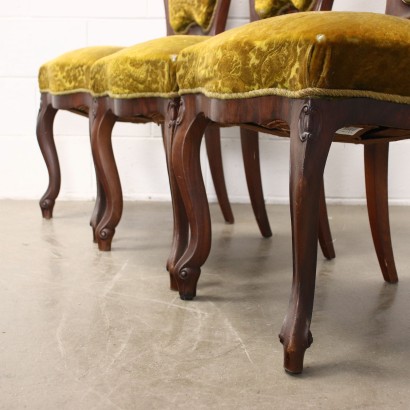 Group of 6 Louis Philippe Chairs Walnut Italy XIX Century