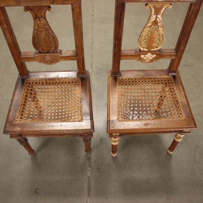 Group of 12 Neoclassical Chairs Cherry Italy XVIII Century