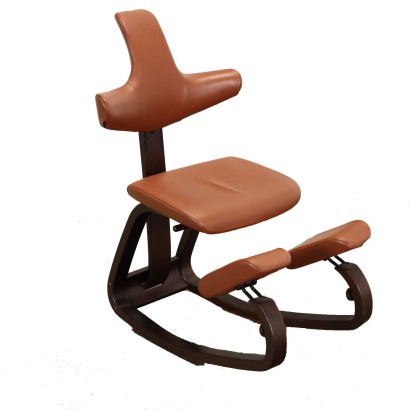 Chaise ergonomique Thatsit de Stokke Varier Cuir Italie Années 1980