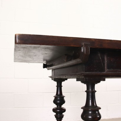 antiguo, mesa, mesa antigua, mesa antigua, mesa italiana antigua, mesa antigua, mesa neoclásica, mesa del siglo XIX, mesa de carrete de nogal barroco