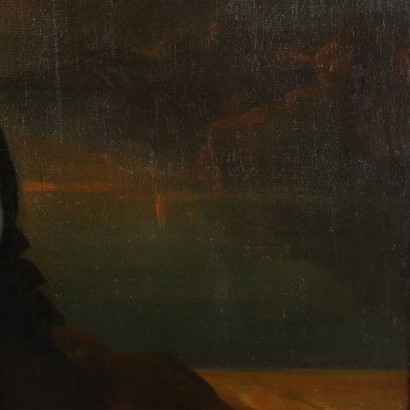 Porträt der Jungen Frau Öl auf Leinwand Italien XIX Jhd