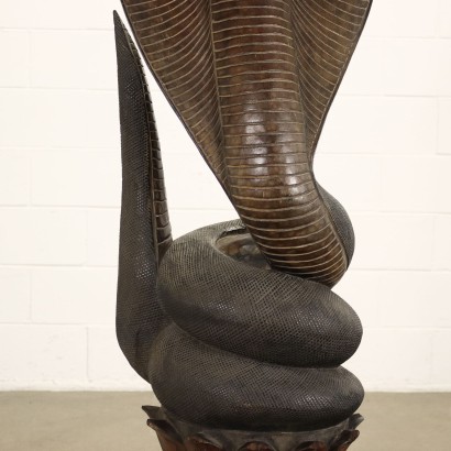 Cobra Sculpture en Bois XX Siècle