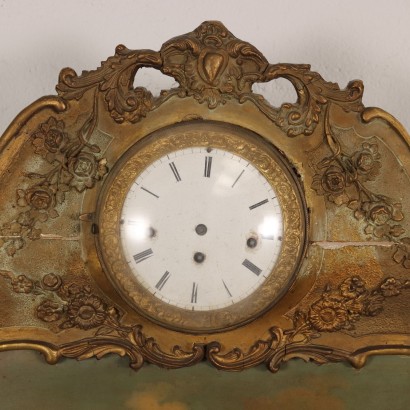 Picture with Wall Clock Wood Central Europe XIX Century