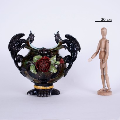 antiquariato, vaso, antiquariato vasi, vaso antico, vaso antico italiano, vaso di antiquariato, vaso neoclassico, vaso del 800,Vaso in Ceramica Smaltata