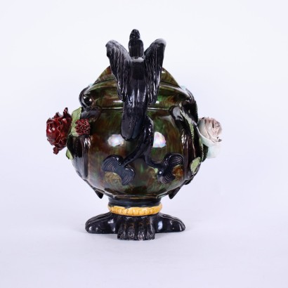 Vase aus glasierter Keramik Europa 20. Jahrhundert