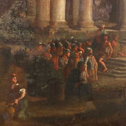 Architectural Capriccio Oil on Canvas Italy XVIII Century