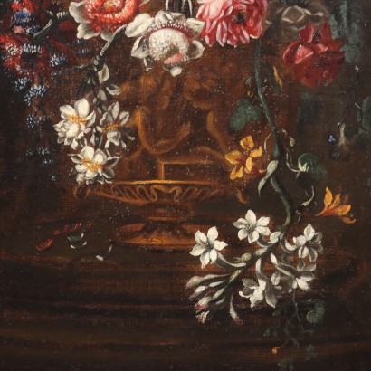 Stilleben mit Blumen Öl auf Leinwand Italien XVII - XVIII Jhd
