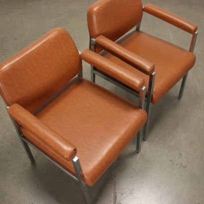 Group of 6 Chairs Metal Italy 1970s