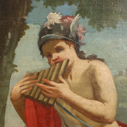 Mercury and Argus Oil on Wooden Table Italy XVIII Century