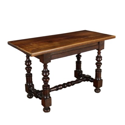 Antique Baroque Table Walnut Italy XVII-XVIII Century