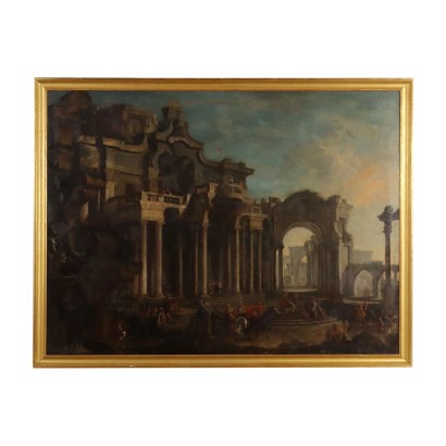 arte, arte italiano, pintura italiana antigua, Capriccio arquitectónico con figuras
