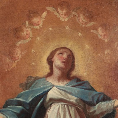 Immaculate Conception Oil on Canvas Italy 17th Century