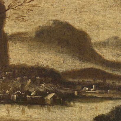 Landscape Oil on Canvas Italy XIX Century