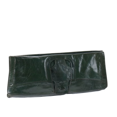 Vintage Clutch Bag in Green Leather