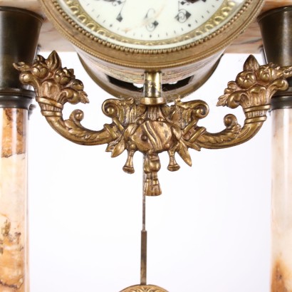 Triptych Marble and Bronze Clock France XIX Century