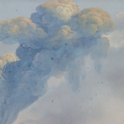 Erupción de cenizas del Vesubio -Gouache%, Erupción de cenizas del Vesubio en 182