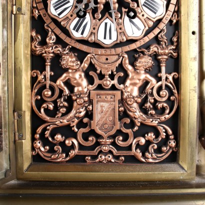 Antik, Uhr, antike Uhr, antike Uhr, antike italienische Uhr, antike Uhr, neoklassizistische Uhr, Uhr aus dem 19. Jahrhundert, Standuhr, Wanduhr, Triptychon-Uhr