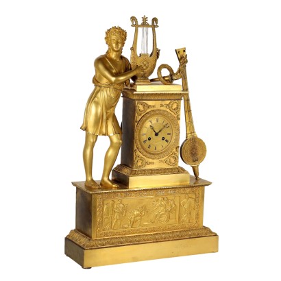 Table Clock in Gilded Bronze