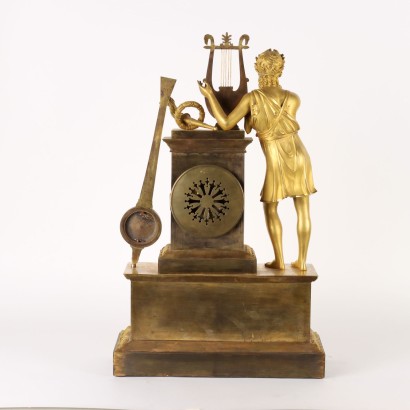 Table Clock Gilded Bronze France XIX Century