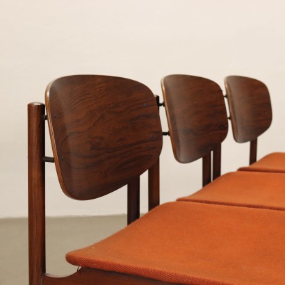 Gruppe von 6 Stühlen Palisander Italien 1960er