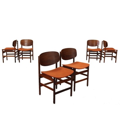 Gruppe von 6 Stühlen Palisander Italien 1960er