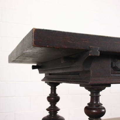 antiguo, mesa, mesa antigua, mesa antigua, mesa italiana antigua, mesa antigua, mesa neoclásica, mesa del siglo XIX, mesa de carrete de nogal