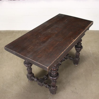 antiguo, mesa, mesa antigua, mesa antigua, mesa italiana antigua, mesa antigua, mesa neoclásica, mesa del siglo XIX, mesa de carrete de nogal