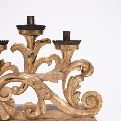 Baroque Style Candlestick Wood Italy XIX Century