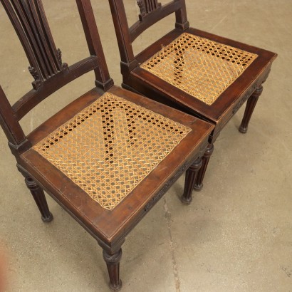 Pair of Neoclassical Chairs Walnut Italy XVIII Century