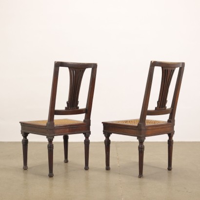 Paar Neocklassichen Stühle Nussbaum Italien XVIII Jhd