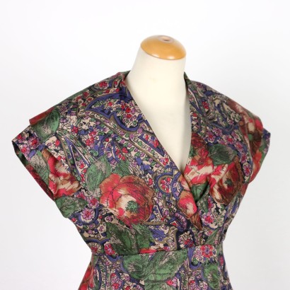 Vintage Dress Satin Size 12 Italy 1940s-1950s