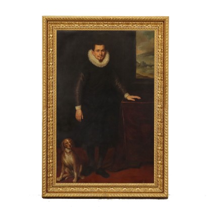 Portrait d'un Gentilhomme Huile sur Toile Italie XVII Siècle