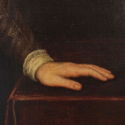 Porträt eines Mannes Öl auf Leinwand Italien XVII Jhd