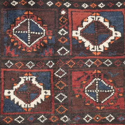 Beluchi Carpet Wool Big Knot Iran 1950s-1960s