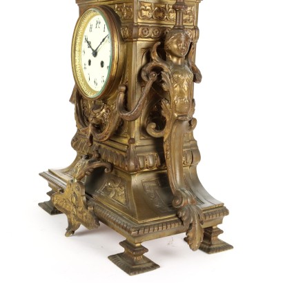 Triptych Clock Bronze France XIX Century
