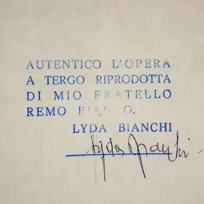 R. Bianco Mixed Technique on Plywood Italy XX Century