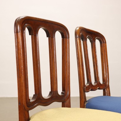 Group of 6 Umbertine Chairs Walnut Italy XIX Century