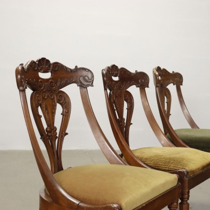 antiguo, silla, sillas antiguas, silla antigua, silla italiana antigua, silla antigua, silla neoclásica, silla del siglo XIX, grupo de 15 sillas de estilo