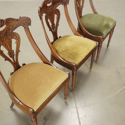 antiguo, silla, sillas antiguas, silla antigua, silla italiana antigua, silla antigua, silla neoclásica, silla del siglo XIX, grupo de 15 sillas de estilo