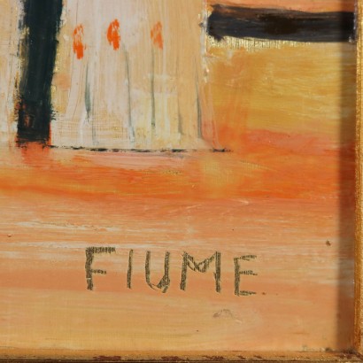 S. Fiume Oil on Plywood Italy XX Century