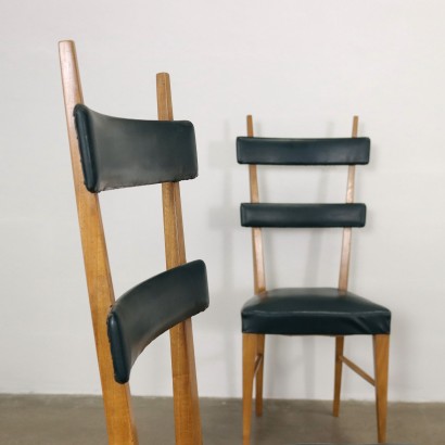 Gruppe von 6 Stühlen Kunstleder Italien 1950er