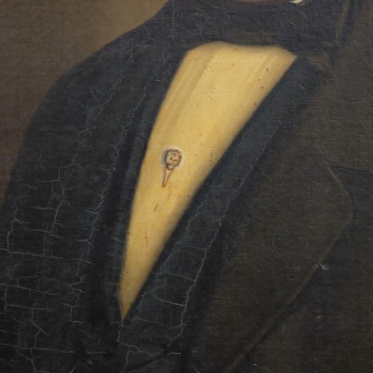Oil on Canvas Male Portrait Italy XIX Century