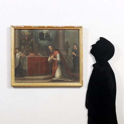 Priest in Prayer Oil on Canvas Italy XVIII Century