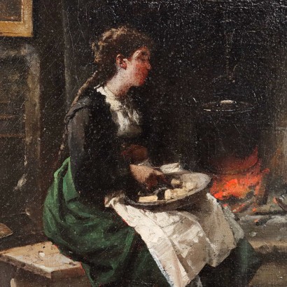 D. Induno Oil on Canvas Italy XIX Century
