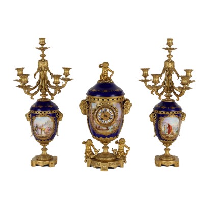 Napoleon III Triptychon Uhr Bronze Frankreich XIX Jhd